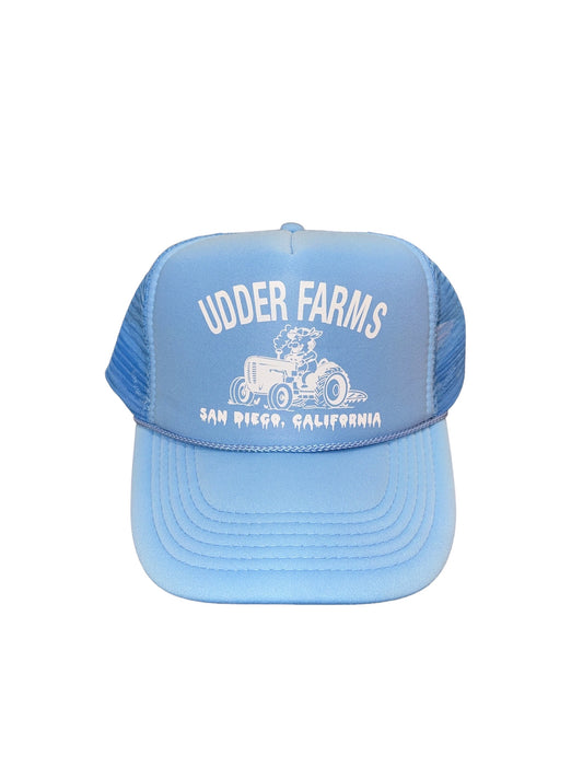 The Trucker - 003. White on Baby Blue.